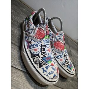 Vans Sticker Mash Up Classic Slip On, Women's Size 10.5/Mens 9 Low Top Sneakers